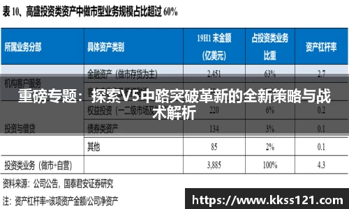 重磅专题：探索V5中路突破革新的全新策略与战术解析