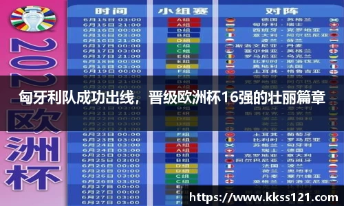 匈牙利队成功出线，晋级欧洲杯16强的壮丽篇章