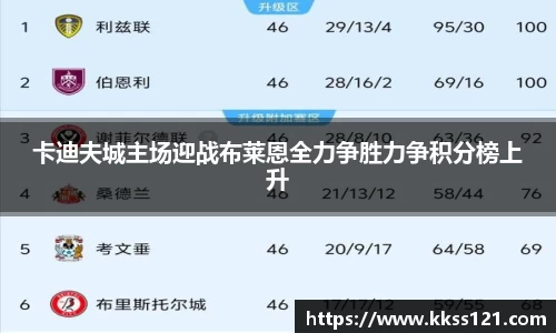 卡迪夫城主场迎战布莱恩全力争胜力争积分榜上升
